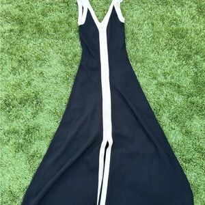 Like New Sandro Gabriella Two Tone Rib Knit Maxi Dress